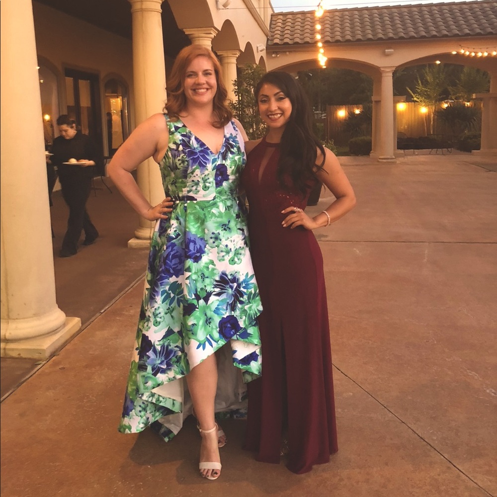 Calvin Klein High Low Floral Formal Dress